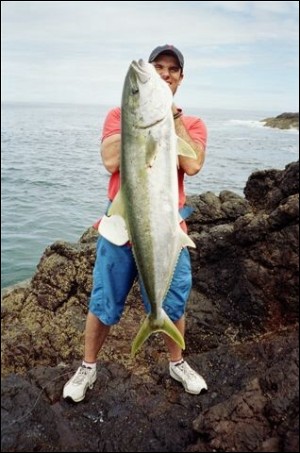 Craig Covich of Australia with his 42lb LBG Kingfish, North Island.